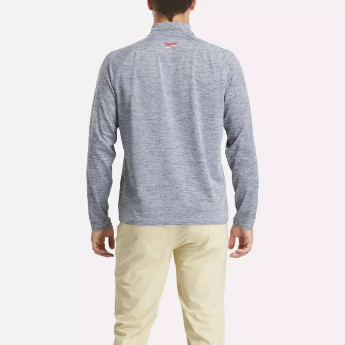 Sudadera con cremallera de un cuarto y tejido catiónico para hombre Sudadera con cremallera de un cuarto y tejido catiónico para hombre