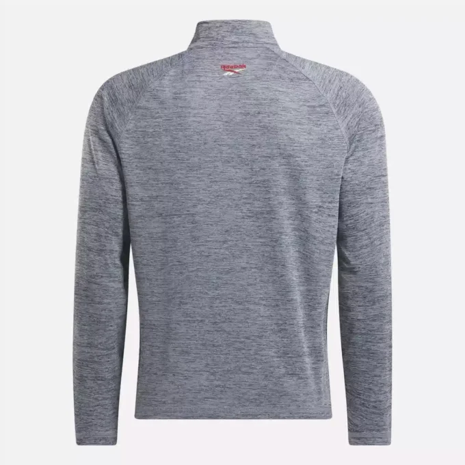 Sudadera con cremallera de un cuarto y tejido catiónico para hombre Sudadera con cremallera de un cuarto y tejido catiónico para hombre