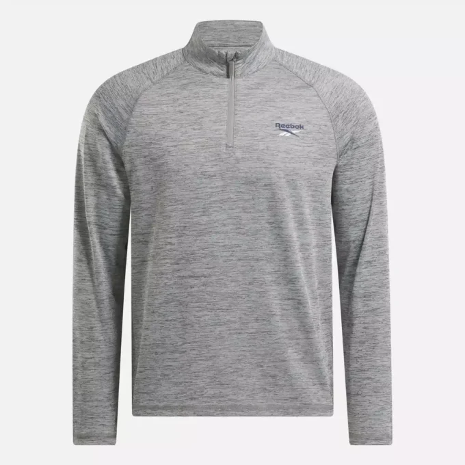 Sudadera con cremallera de un cuarto y tejido catiónico para hombre Sudadera con cremallera de un cuarto y tejido catiónico para hombre