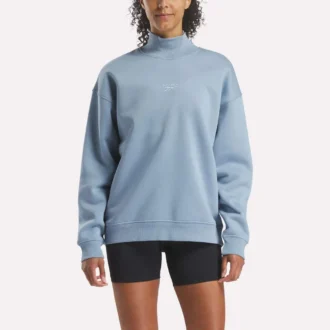 Sudadera larga con cuello alto para mujer