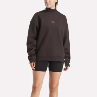 Sudadera larga con cuello alto para mujer