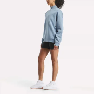 Sudadera larga con cuello alto para mujer