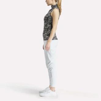 Top de golf sin mangas y cuello alto para mujer – Estampado abstracto Vector