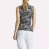 Top de golf sin mangas y cuello alto para mujer – Estampado abstracto Vector Top de golf sin mangas y cuello alto para mujer – Estampado abstracto Vector