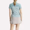 Top de manga corta con cremallera de 1/4 y estampado mini argyle para mujer Top de manga corta con cremallera de 1/4 y estampado mini argyle para mujer